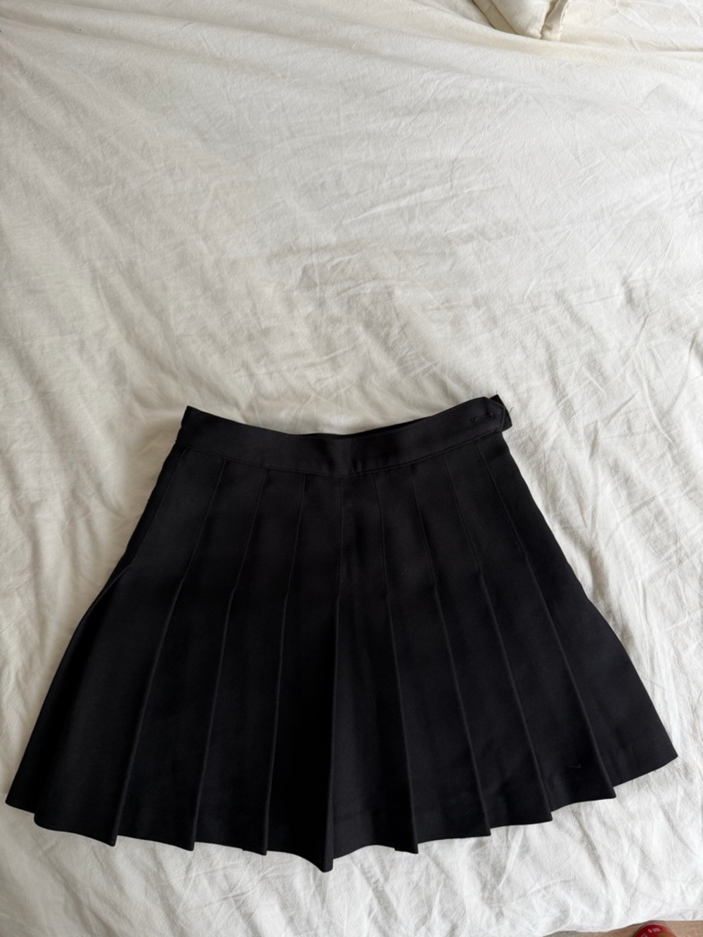 American Apparel Black Pleated Skater Skirt